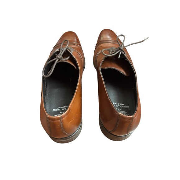 Calzoleria Toscana Mens Italian Cap Toe Oxfords Mahogany Size 46 US 13 - Picture 9 of 15